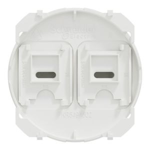 enjoliveur à levier Schneider Odace pour interrupteurs double va-et-vient blanc - vue de dos
