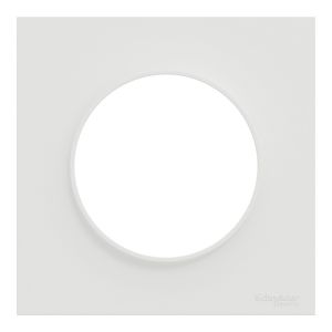 plaque de finition 1 poste Schneider Odace® blanche - vue de face