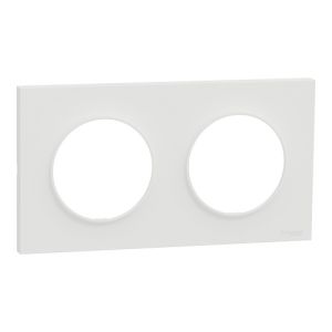 plaque de finition 2 postes Schneider Odace® blanche