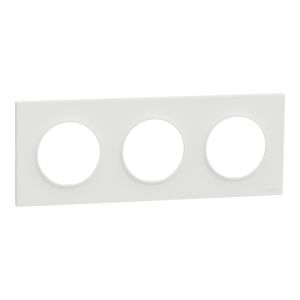 plaque de finition 3 postes Schneider Odace® blanche
