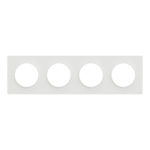 plaque de finition 4 postes Schneider Odace® blanche - vue de face