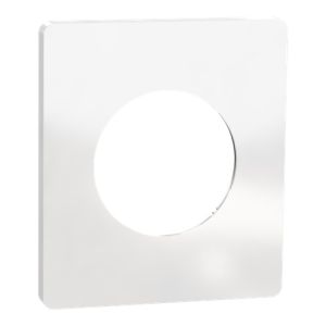 plaque de finition 1 poste Schneider Odace Architecte en blanc émaillé