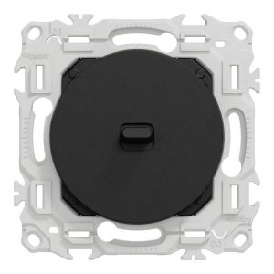 Interrupteur va et vient/bouton poussoir à levier Schneider Odace noir onyx - vue de face