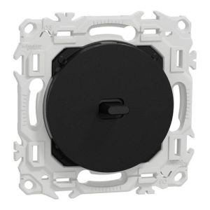 Interrupteur va et vient/bouton poussoir à levier Schneider Odace noir onyx