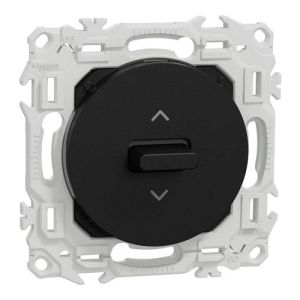 Interrupteur/poussoir volets roulants SCHNEIDER Odace noir onyx