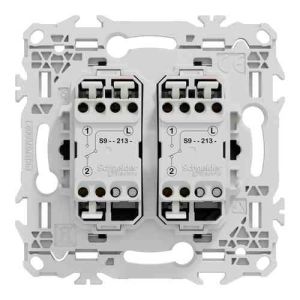 Interrupteur double va et vient/bouton poussoir à levier SCHNEIDER Odace noir onyx - vue de dos