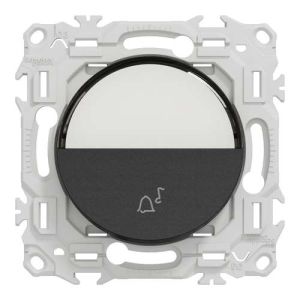 bouton-poussoir porte-étiquette Schneider Odace noir - vue de face