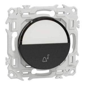 bouton-poussoir porte-étiquette Schneider Odace noir