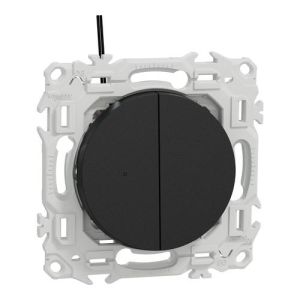 double interrupteur va-et-vient lumineux Schneider Odace noir