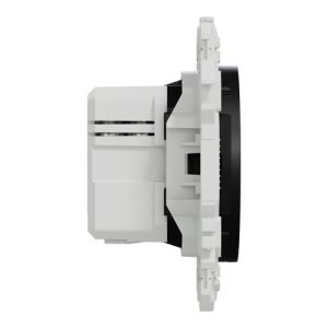 Prise double USB type C Schneider Odace noir - vue de côté