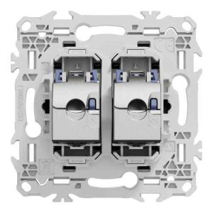 prise double RJ45 Schneider Odace noir - vue de dos