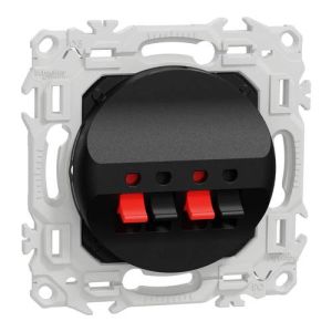 prise haut-parleurs double Schneider Odace noir