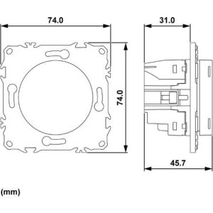 thermostat connecté Schneider Wiser Odace - schéma avec dimensions