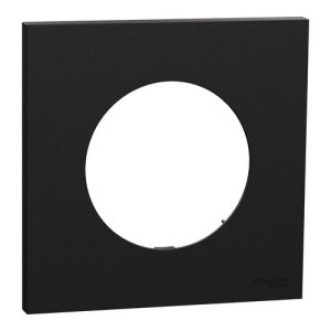 plaque de finition 1 poste Schneider Odace noir onyx