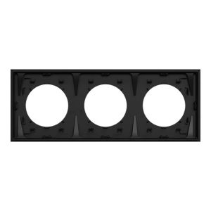 plaque de finition 3 postes Schneider Odace noir onyx - vue de dos