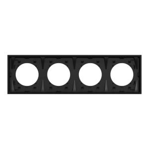 plaque de finition 4 postes Odace Schneider noir onyx - vue de dos