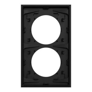 plaque de finition 2 postes Schneider Odace noire - vue de dos
