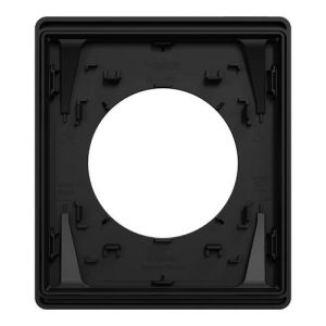 plaque de finition 1 poste Schneider Odace Architecte noir onyx - vue de dos