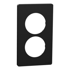 plaque de finition 2 postes Schneider Odace Architecte noire