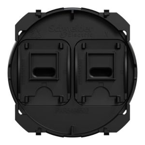 enjoliveur noir mat pour interrupteur double à levier Schneider Odace - vue de dos