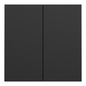 enjoliveur/plaque double interrupteur Schneider Odace Intégral noir mat - vue de face