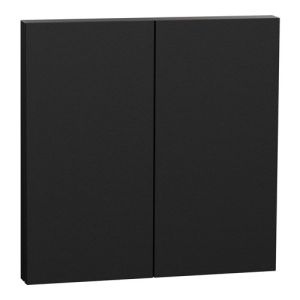 enjoliveur/plaque double interrupteur Schneider Odace Intégral noir mat