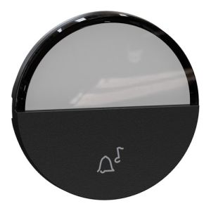 Enjoliveur avec porte étiquette bouton poussoir Schneider Odace noir