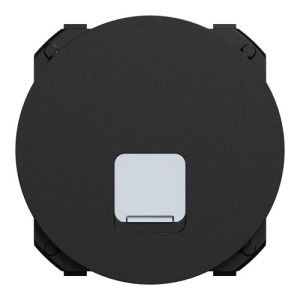 enjoliveur prise RJ45 noir mat Schneider Odace - vue de face