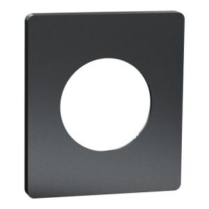 plaque de finition 1 poste Schneider Odace Architecte effet Perle Noire