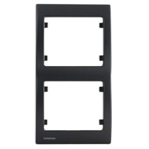 SIEMENS Delta Iris Plaque double verticale - Métal noir