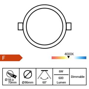 Spot LED SOLUM  850lm 4000K blanc - fiche technique