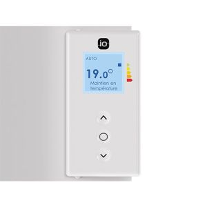 Radiateur à chaleur douce connecté 1500W blanc vertical Thermor Ingénio 4 avec boitier de commande digital