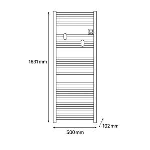 Dimensions du sèche serviettes Thermor Riva 5 blanc brillant 750W