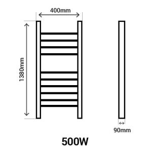 the471590-thermor-riva-4-etroit-seche-serviettes-menhir-500w-3-schéma avec dimensions