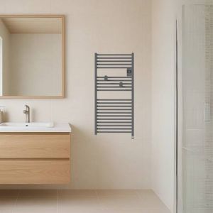 Sèche serviettes Thermor Riva 5 500W gris menhir - photo ambiance salle de bain
