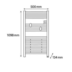 Dimensions du sèche serviettes Thermor Riva 5 blanc brillant 1500W avec soufflerie