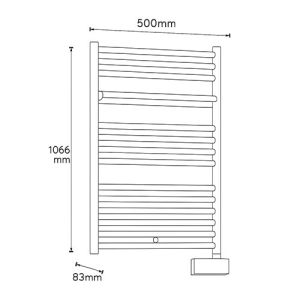Dimensions sèche serviettes Thermor Corsaire 2 blanc brillant 500W