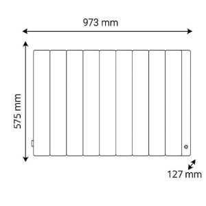 Dimensions du radiateur chaleur douce 2000W blanc Thermor Baleares