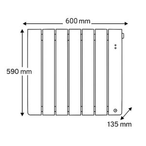 Dimensions du radiateur connecté chaleur douce 750W Thermor Bilbao 4