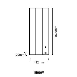 Dimensions du radiateur chaleur douce vertical gris ardoise 1500W Thermor Bilbao 4