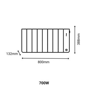 Dimensions du radiateur chaleur douce bas Thermor Bilbao 4 gris ardoise 700W