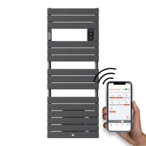 sèche serviettes thermor riviera 2 2000W gris menhir connecté avec l'application Thermor CozyTouch