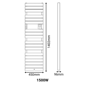 Dimensions sèche serviette électrique étroit avec soufflerie Thermor Riviera 2 1500W brun sable