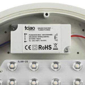Hublot LED TCIAO 230V 10W 1200lm 4000K blanc réf.TLS6021 - zoom composants intérieur