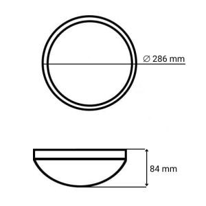Projecteur extérieur LED extra plat TCIAO 230V 20W 2200lm 4000K blanc réf. TLS6023 - schéma avec dimensions