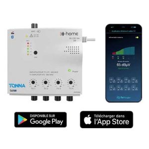 TONNA Amplificateur répartiteur intérieur 1 entrée 4 sorties 4x26dB - application D-Home 