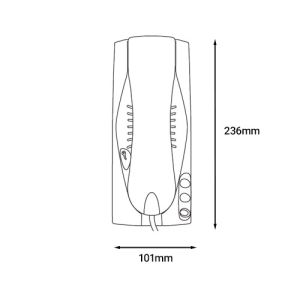Dimensions du poste interphone Urmet