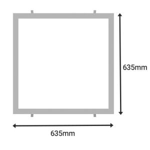 Cadre saillie pour dalle led 600x600mm vision-el - schéma dimensions