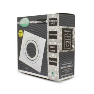 VISION-EL Support de spot carré orientable 88 x 88 mm blanc - Boite