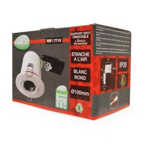 VISION-EL Support de spot BBC rond blanc orientable avec douille automatique - Boite